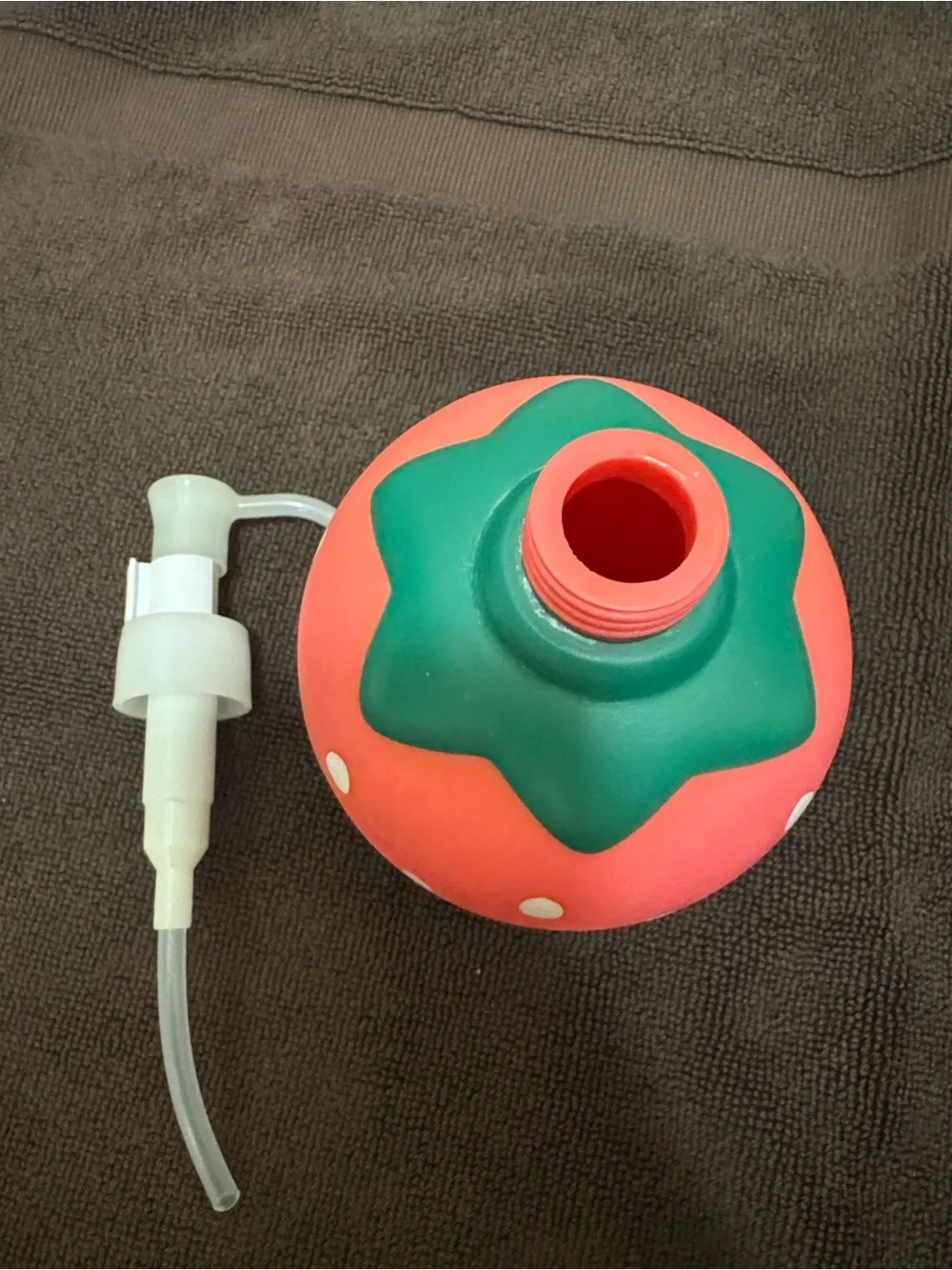 Plastic Strawberry-Shaped Liquid Dispenser - bought it in Japan - about 8 fl oz